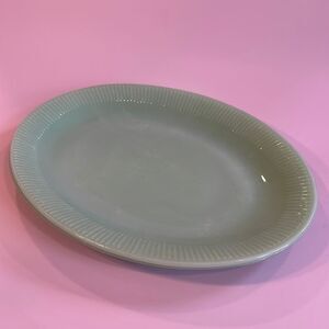 JADEITE OVAL PLATTER RIBBED Oven Ware Green 12" Opaque